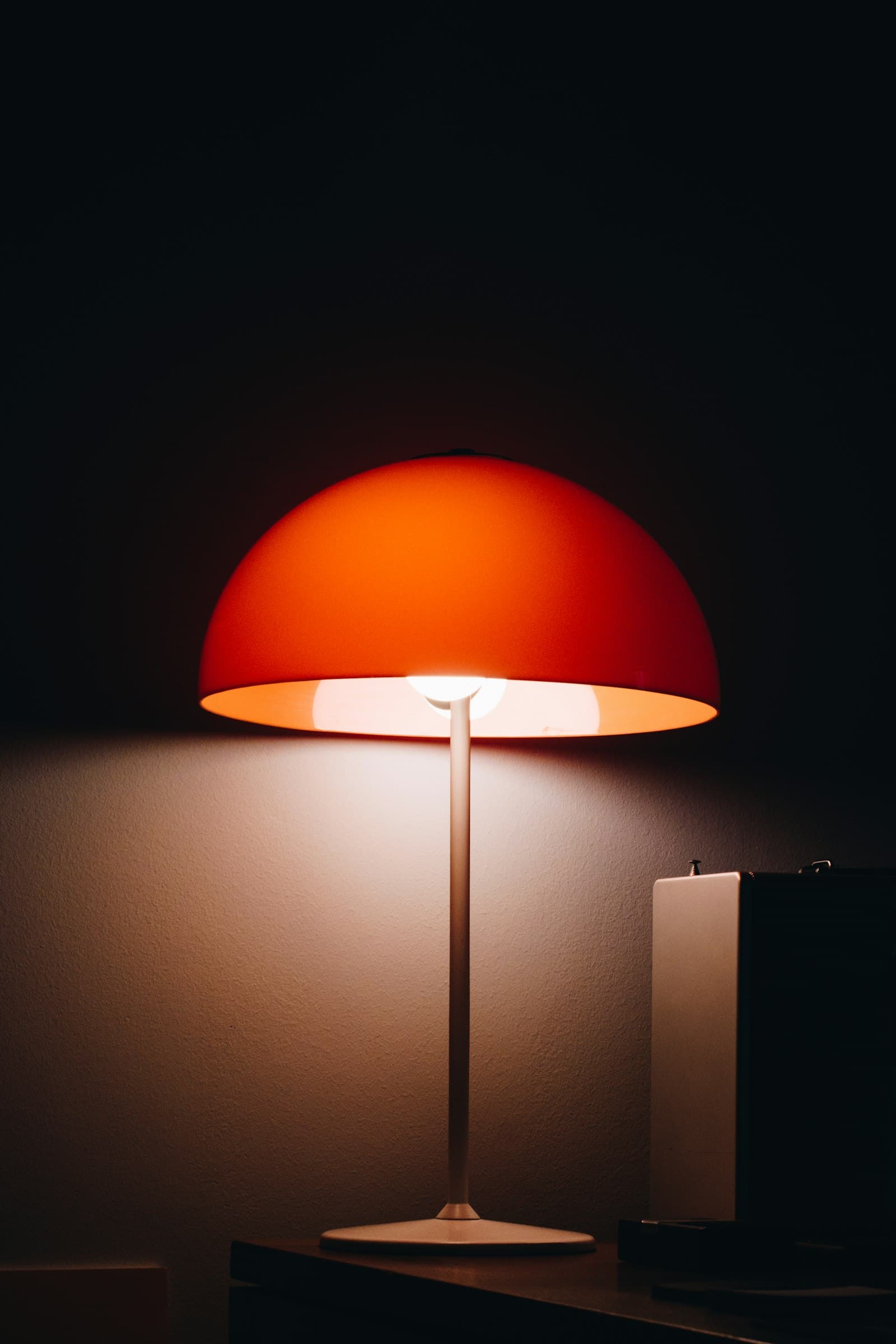 Dome floor lamp, Enamelled steel, rewired