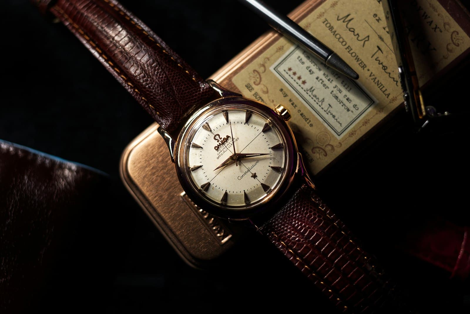 Omega Seamaster, Gold-capped, leather strap